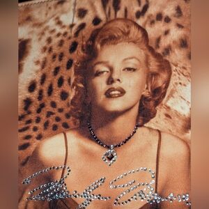 Vintage Marilyn Monroe Print Tote Bag with Rhinestones